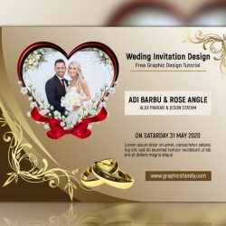 free golden wedding invitation photoshop template 1180x664