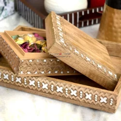 wooden boxes chocolate box gift box hamper box dry fruit packing wooden box diwali gift wedding gift corporate gift house2home h2h block print mdf box 17